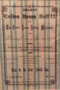 Original Calico Ball Invitation printed on calico fabric.  