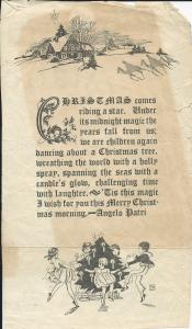Christmas poem date unknown