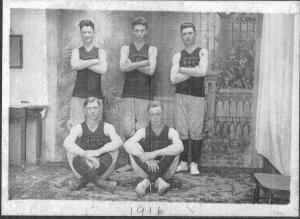 Amoret State Championship Basketball team 1916 Back row l-r Leo